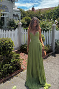 Vestido maxi Vivian plisado con corsé