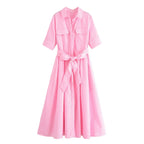 Vestido Midi Camisero Ariane con Cinturón
