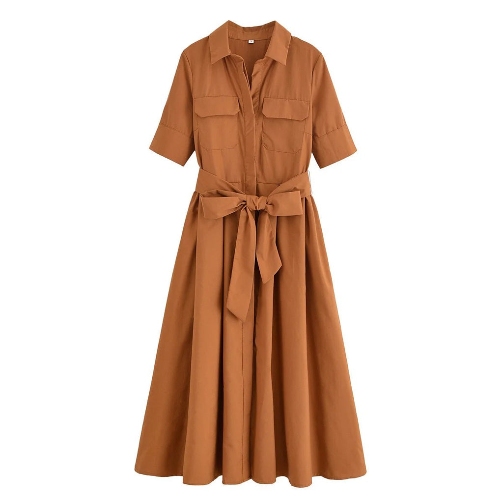 Vestido Midi Camisero Ariane con Cinturón
