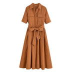 Vestido Midi Camisero Ariane con Cinturón