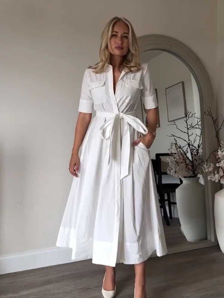 Vestido Midi Camisero Ariane con Cinturón