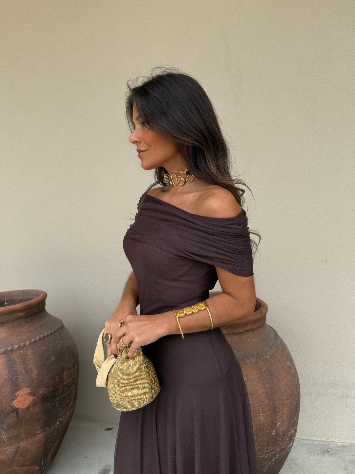 Vestido maxi Daniella de malla