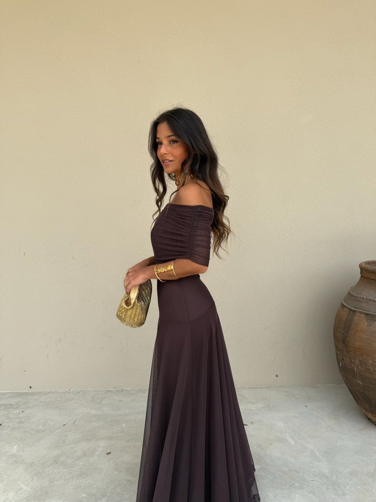 Vestido maxi Daniella de malla