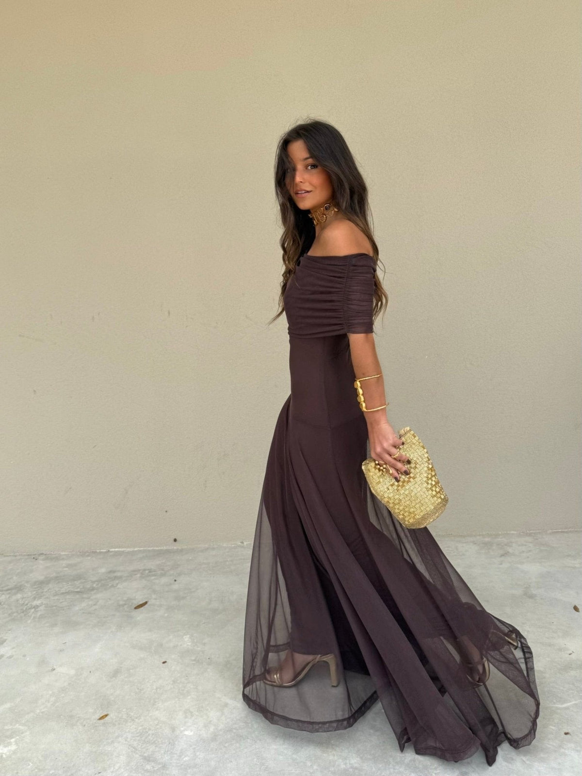 Vestido maxi Daniella de malla