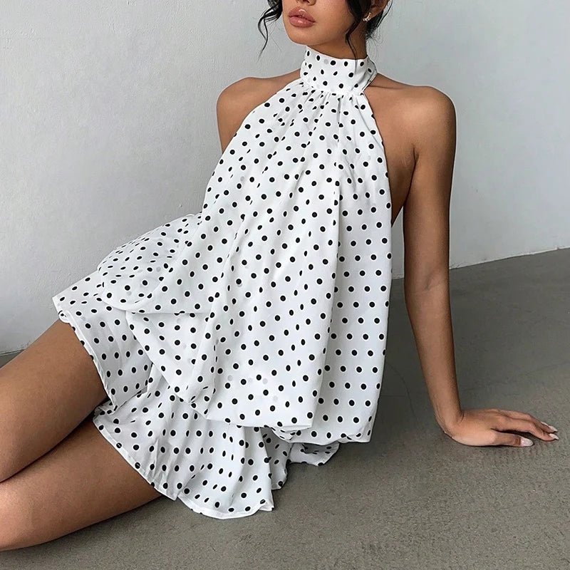 Vestido mini sin espalda de cuello halter Eden