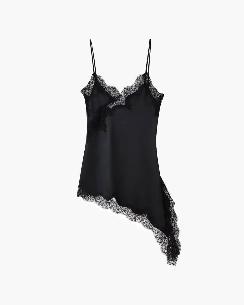 Vestido mini asimétrico de satén Kara