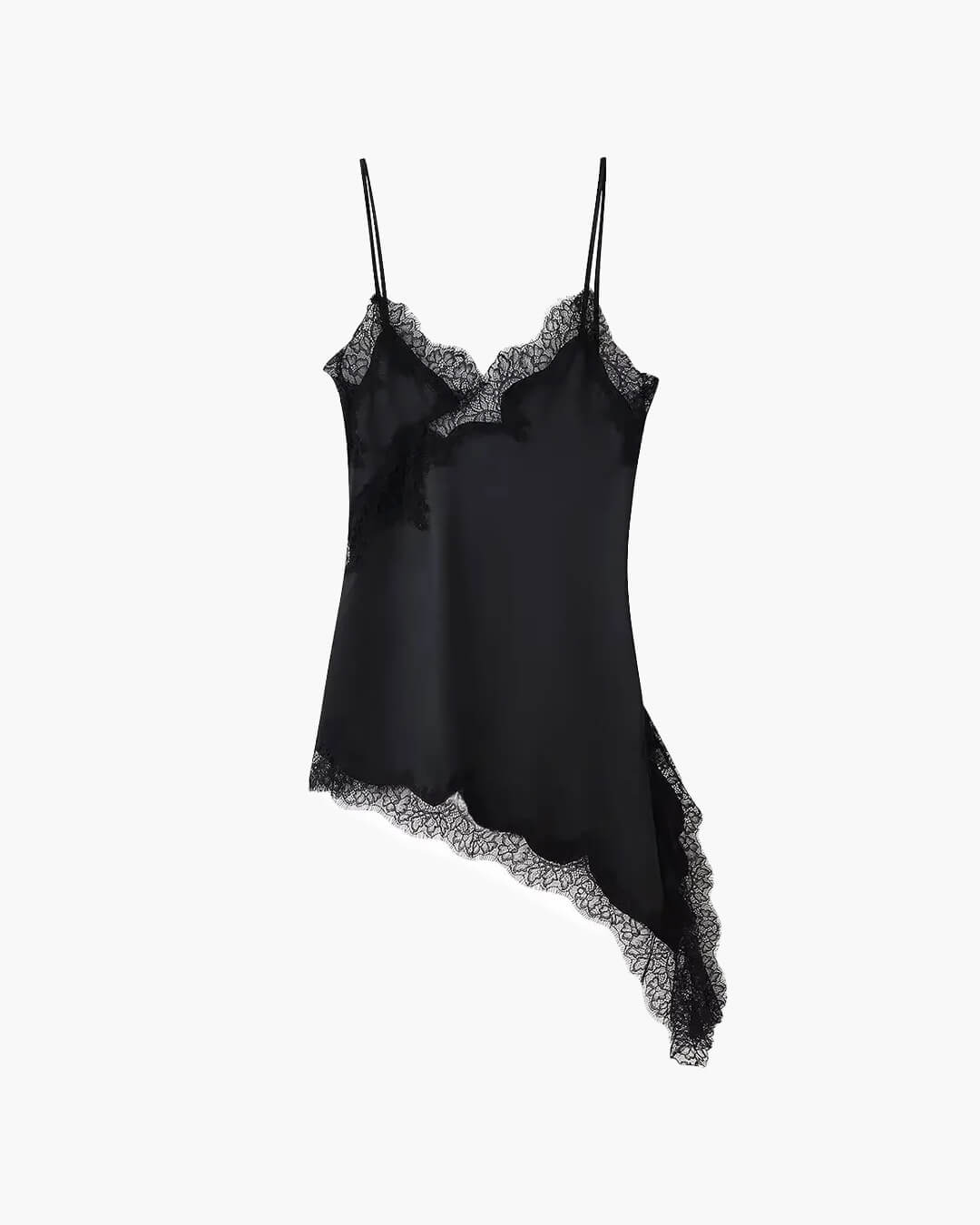 Vestido mini asimétrico de satén Kara