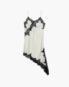 Vestido mini asimétrico de satén Kara