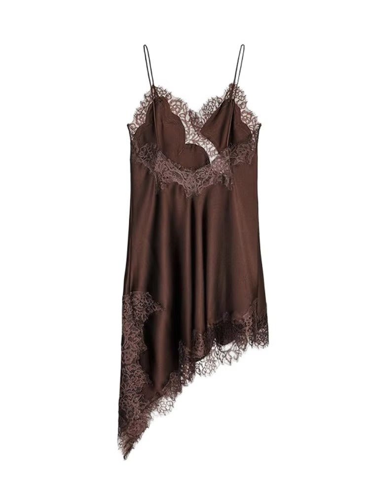 Vestido mini asimétrico de satén Kara