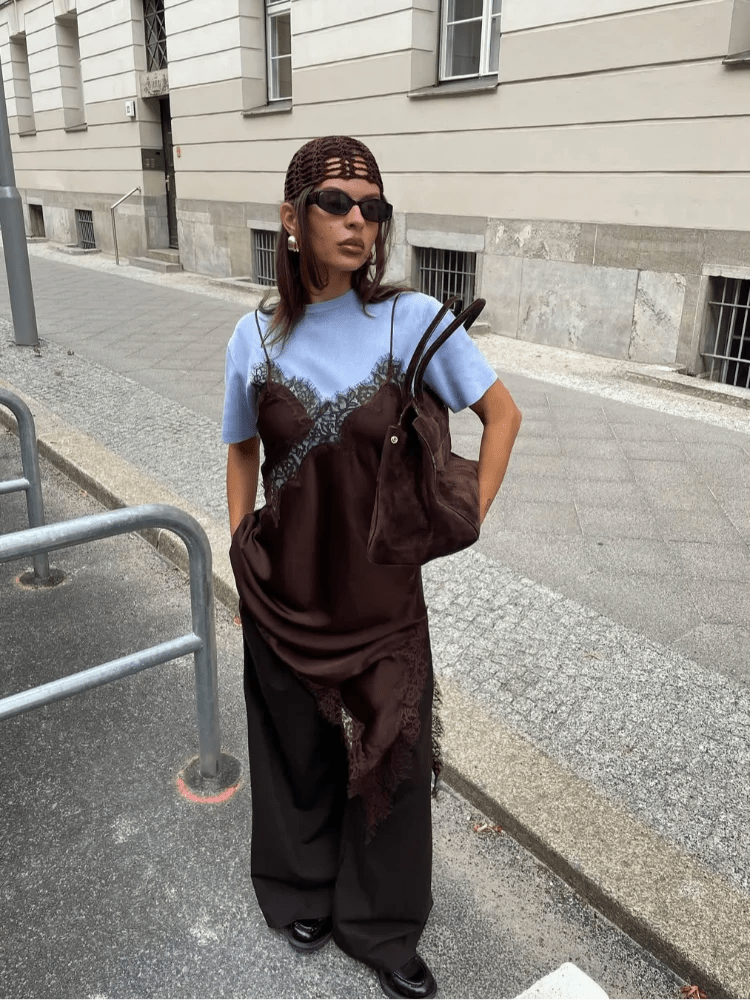 Vestido mini asimétrico de satén Kara
