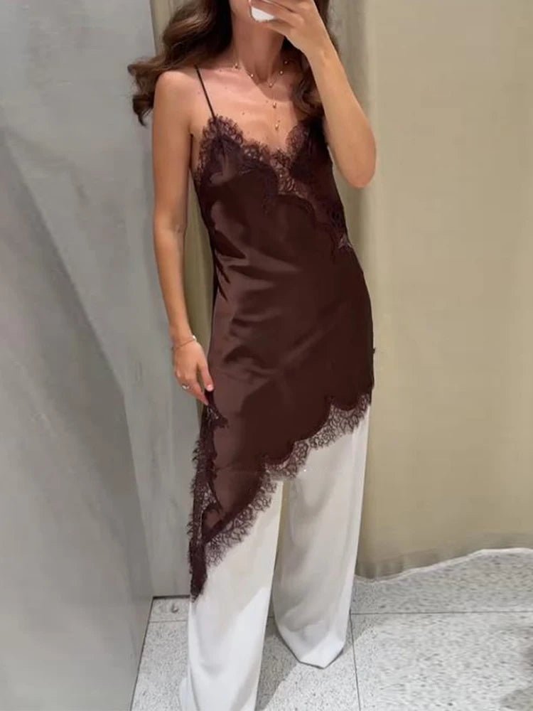 Vestido mini asimétrico de satén Kara