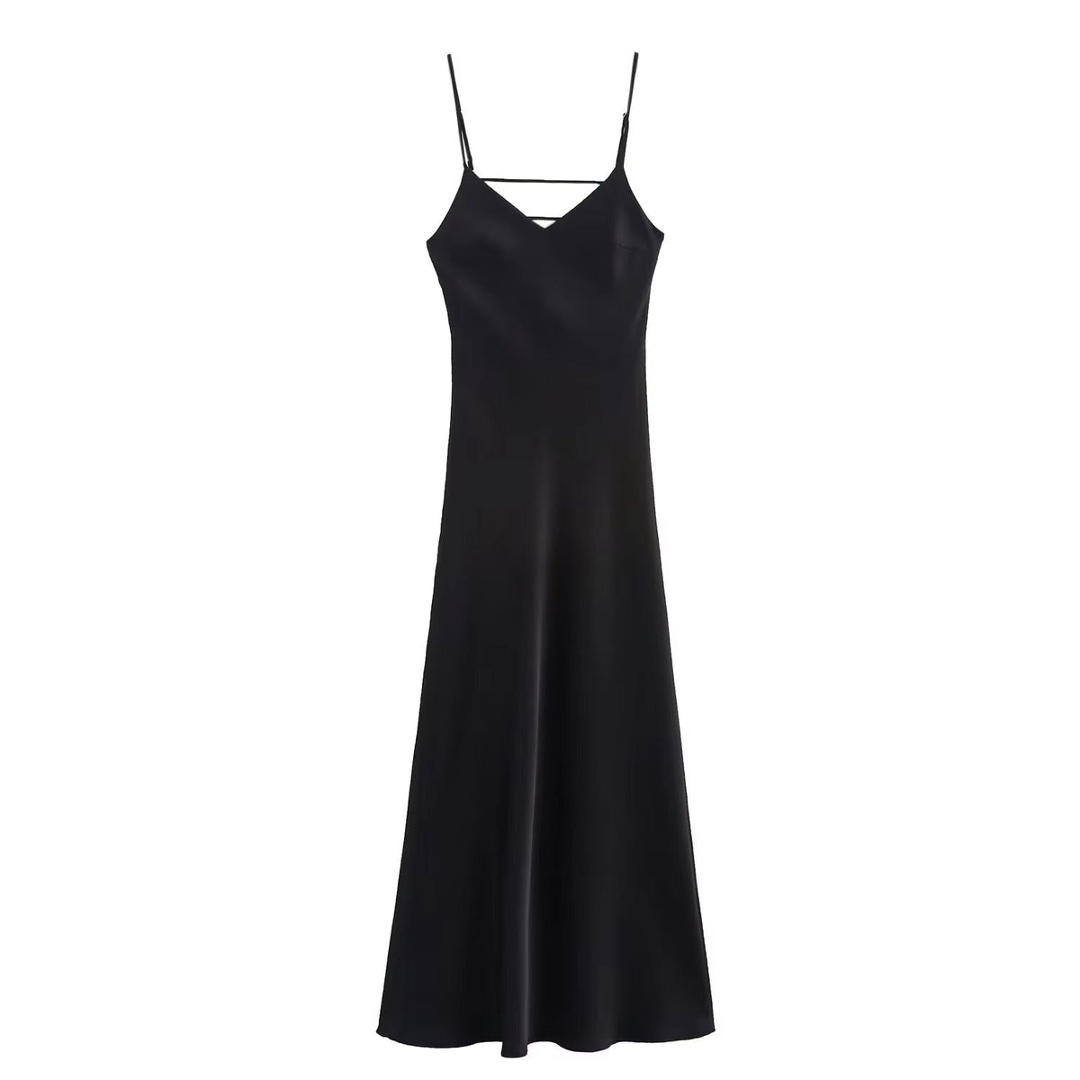 Vestido largo Kirra de satén sin espalda