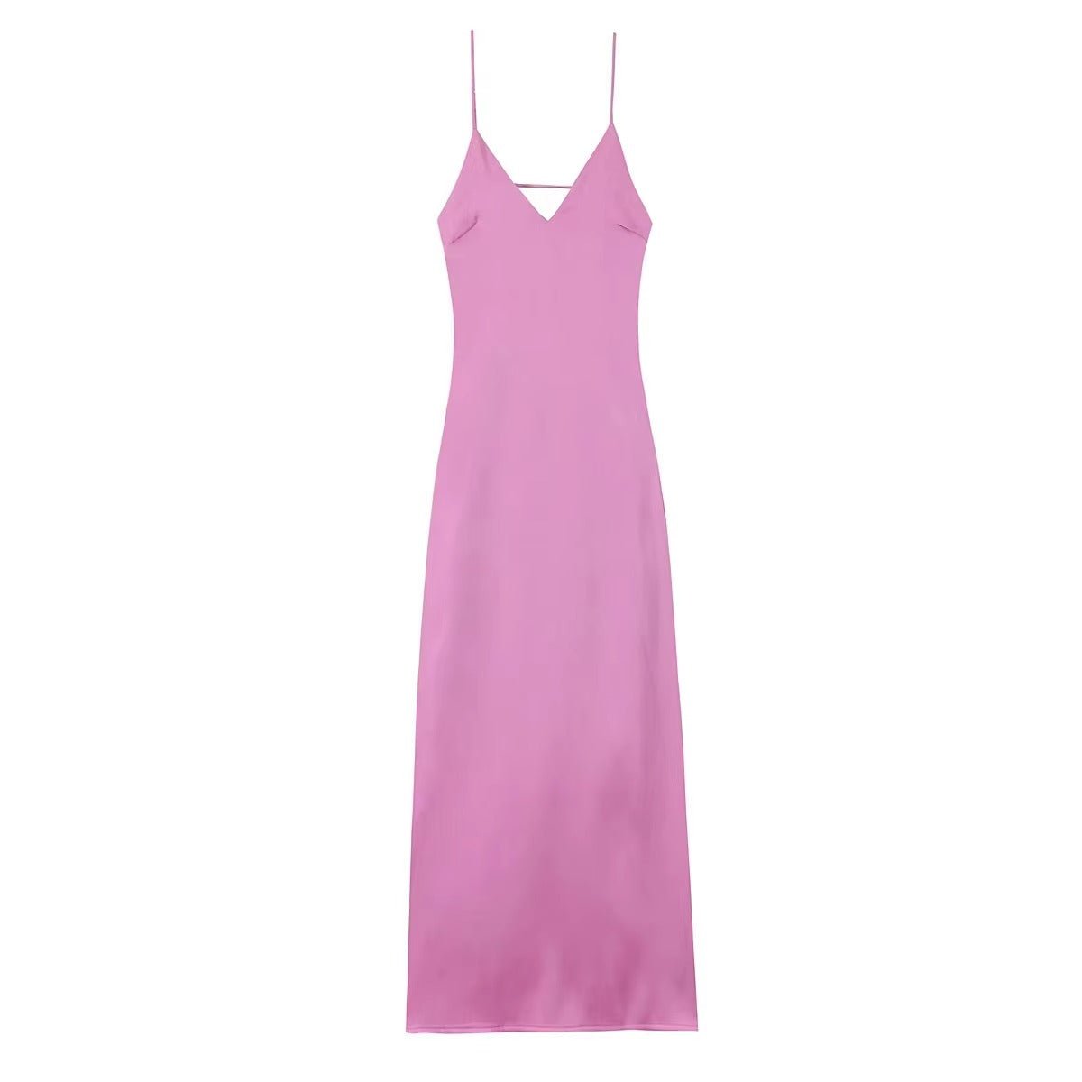 Vestido largo Kirra de satén sin espalda