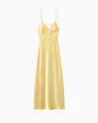 Vestido largo Kirra de satén sin espalda