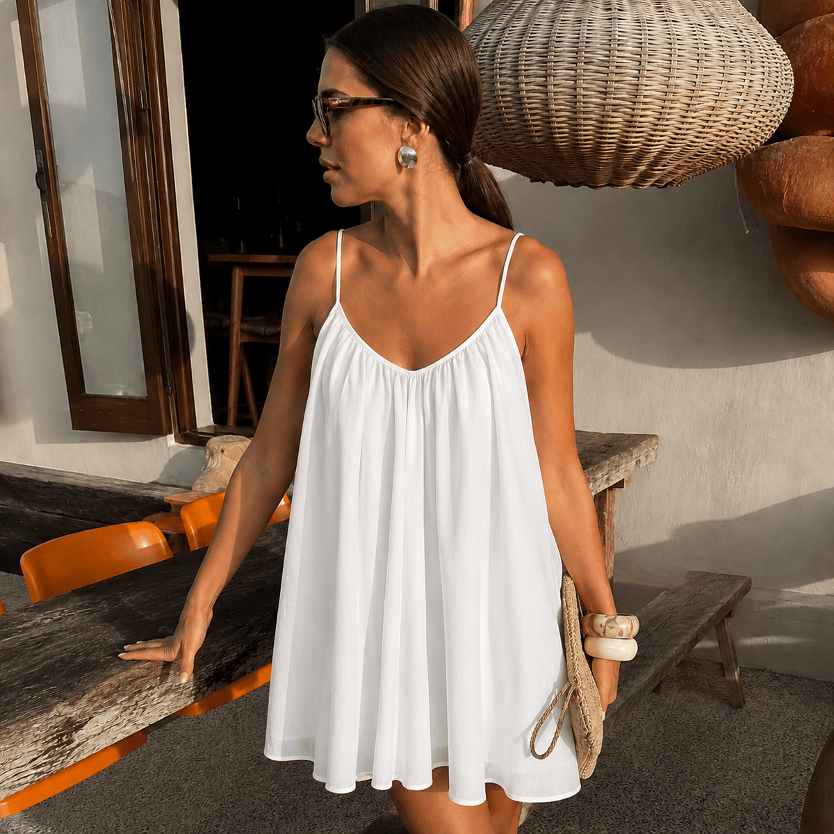 Vestido mini fluido Lavinia de tirantes finos