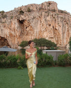 Vestido Maxi de Satén Espalda Descubierta Serene