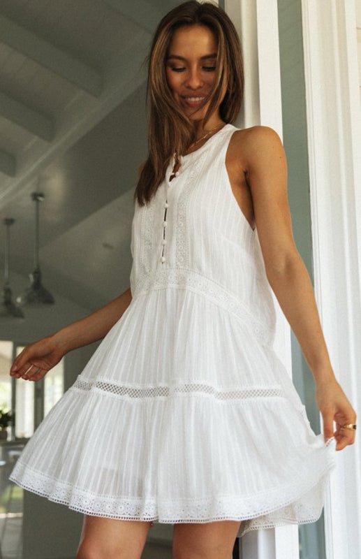 Vestido mini boho Shelby sin mangas