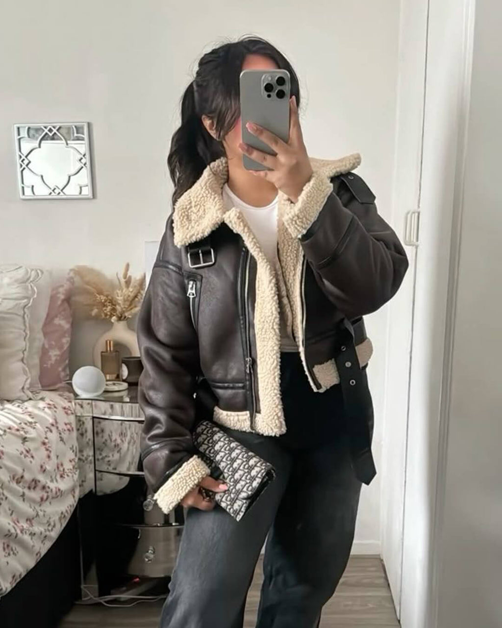 Chaqueta de piel sintética Elora