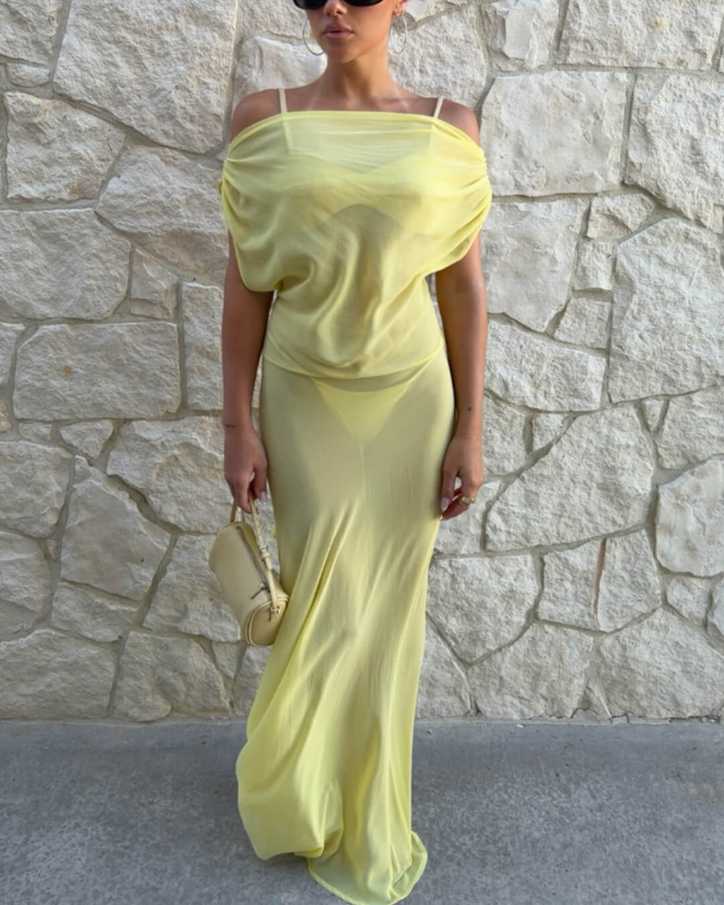 Leah Vestido Maxi de Malla con Espalda Descubierta