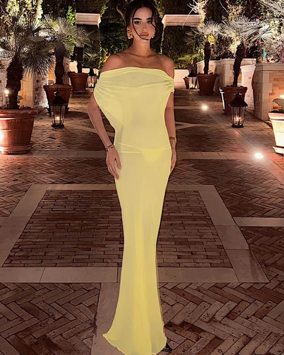 Leah Vestido Maxi de Malla con Espalda Descubierta