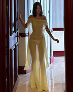 Leah Vestido Maxi de Malla con Espalda Descubierta