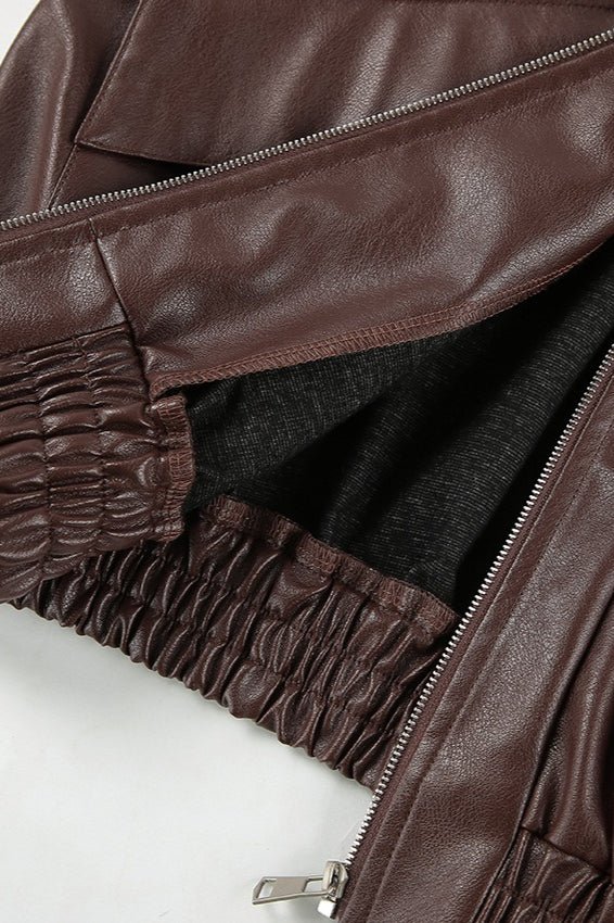 Azara Vintage Chaqueta de Piel Sintética