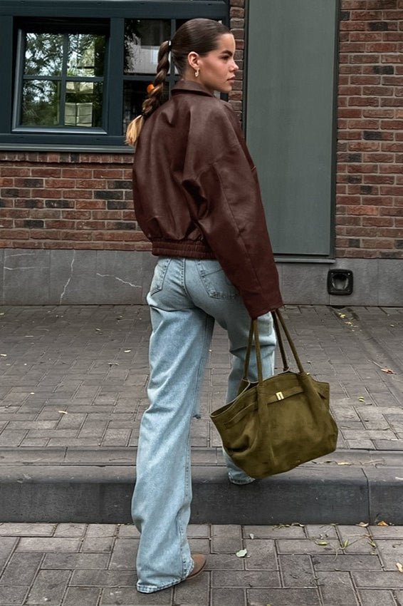Azara Vintage Chaqueta de Piel Sintética