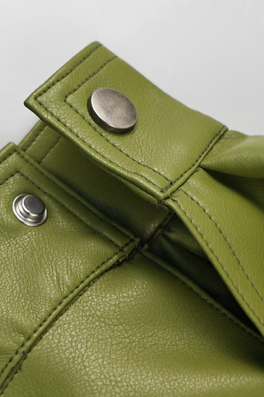 Chaqueta Bilge Vintage Verde envejecido de cuero sintético