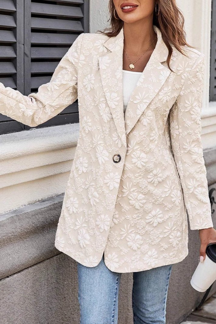Blazer jacquard Nadia de un botón
