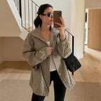 Chaqueta entallada a la cintura Daniela de cuadros vintage