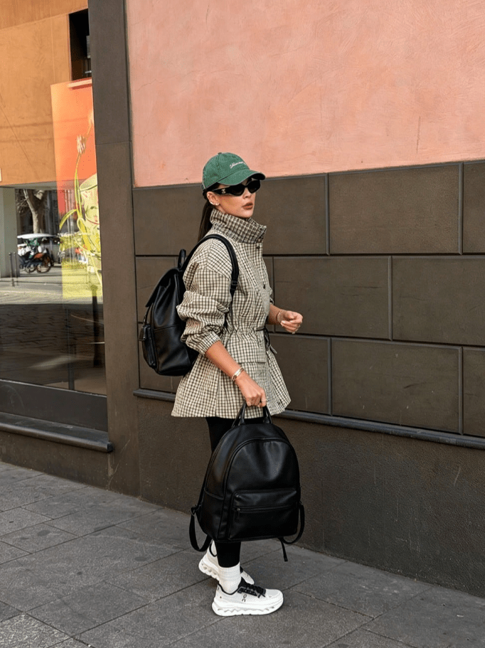 Chaqueta entallada a la cintura Daniela de cuadros vintage