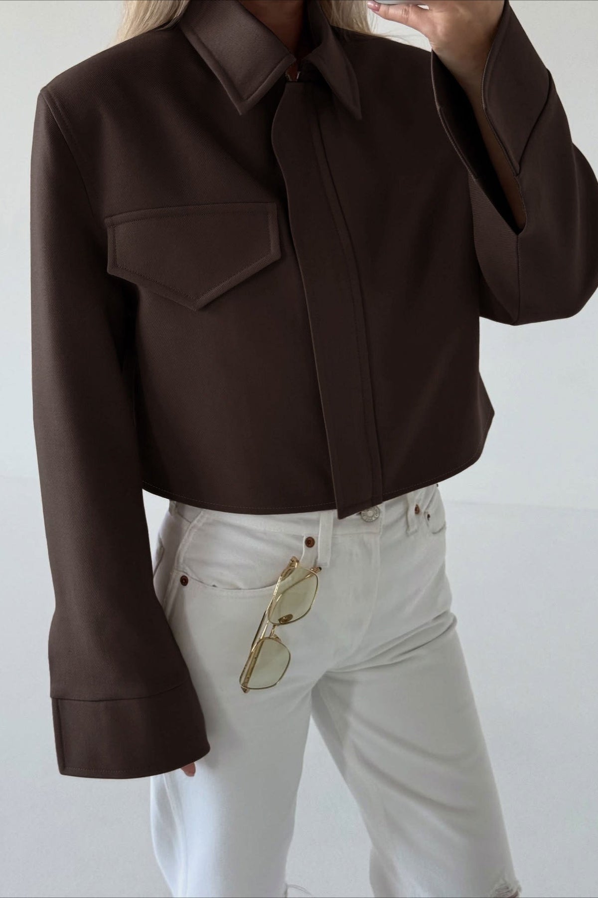 Chaqueta Dida marrón con cremallera