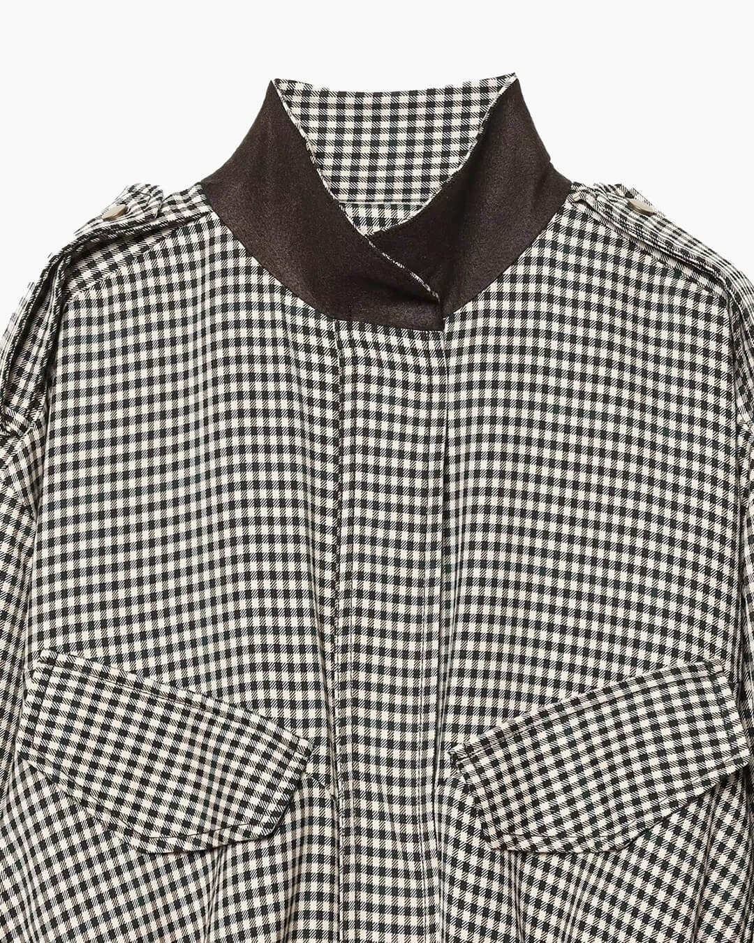 Bomber Emma con cuello alto y cuadros