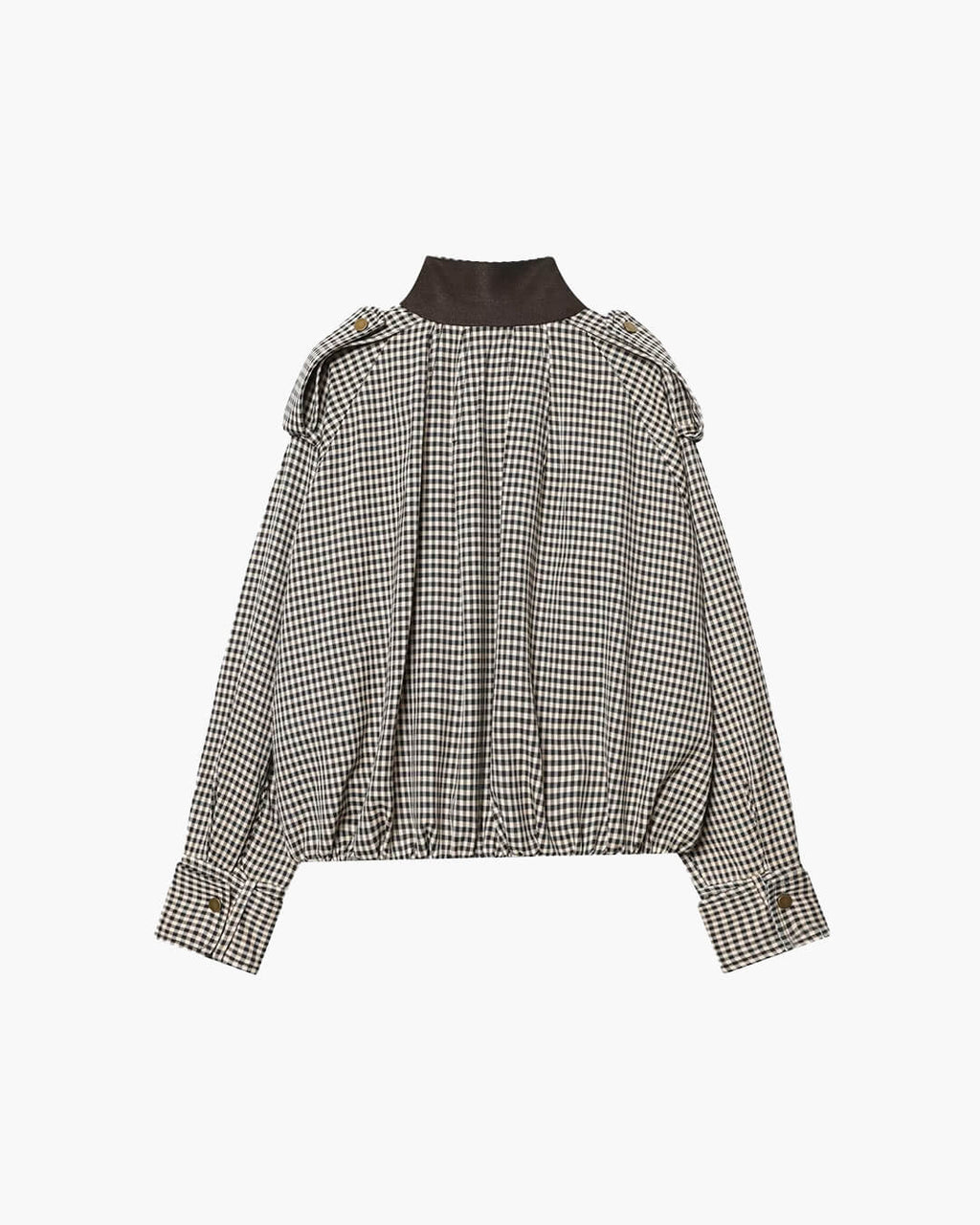 Bomber Emma con cuello alto y cuadros