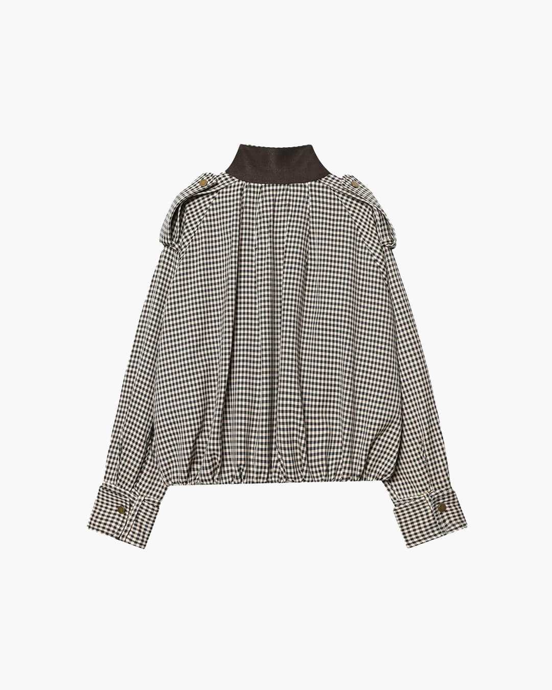 Bomber Emma con cuello alto y cuadros