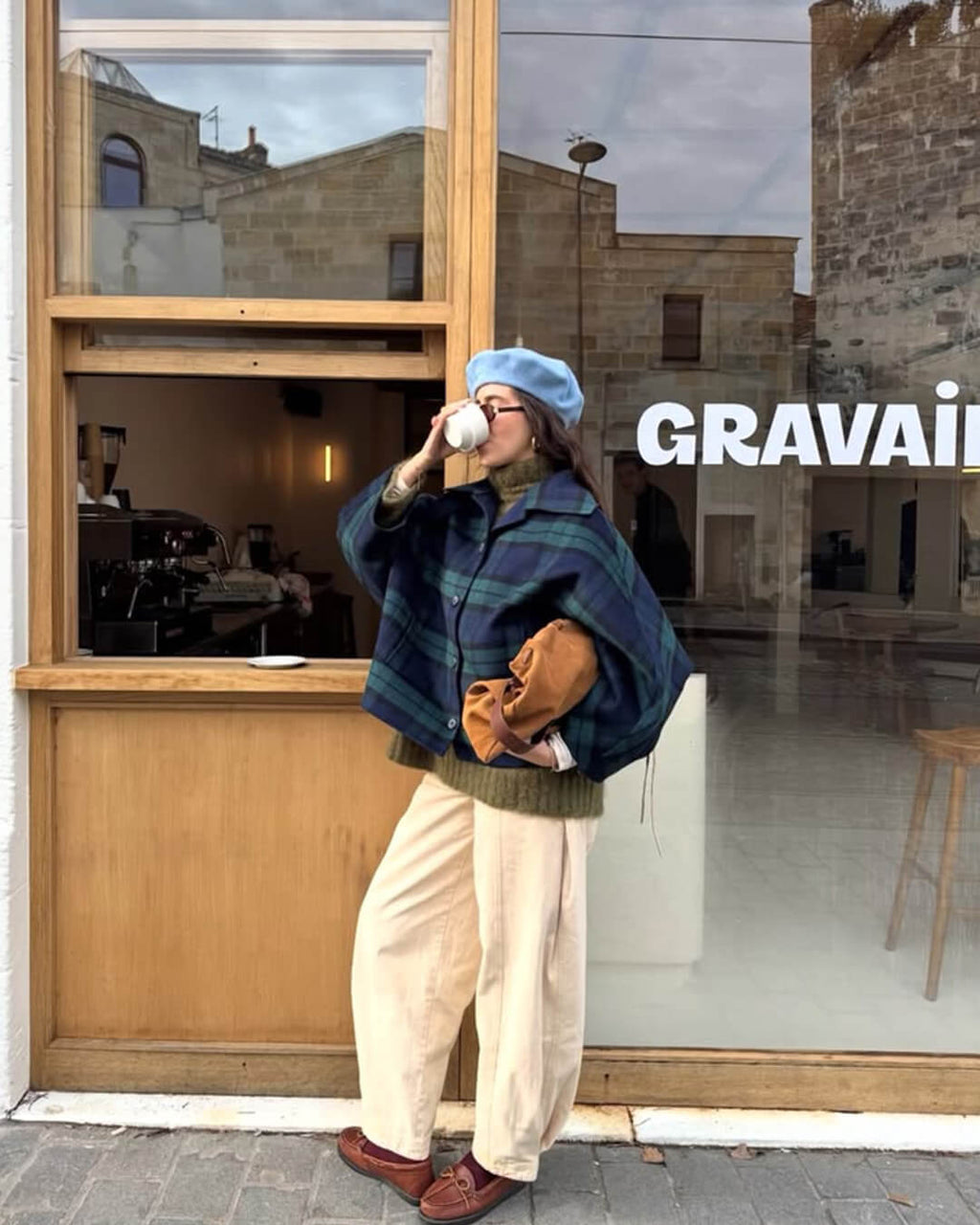 Emma Chaqueta oversize a cuadros con cordones