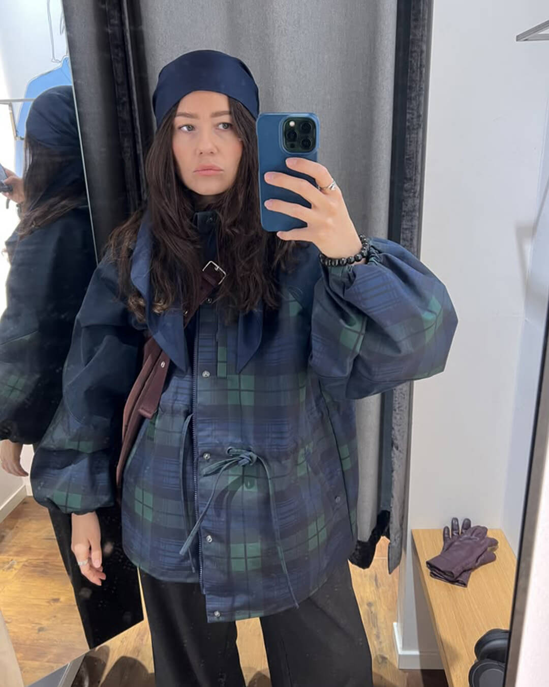 Emma Chaqueta oversize a cuadros con cordones