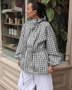 Erica Chaqueta retro a cuadros con capucha