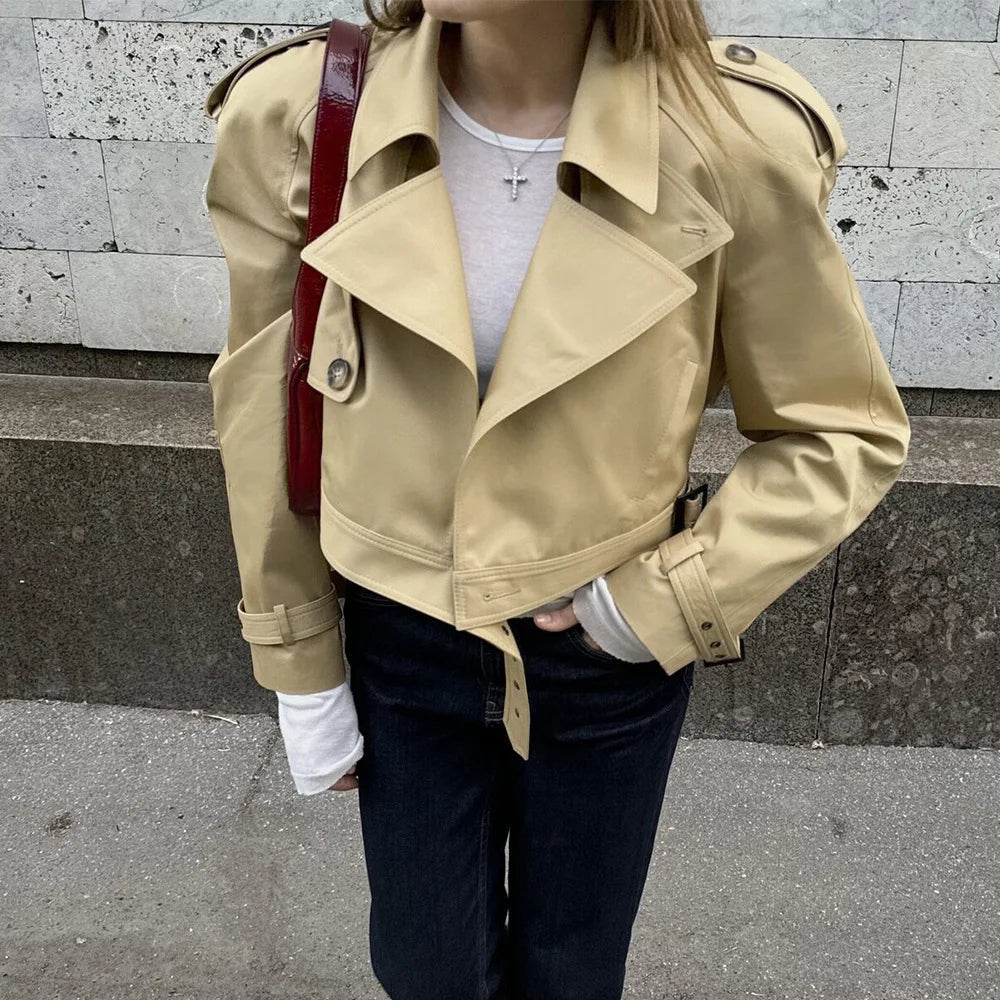 Fern Khaki chaqueta trench corta [max 255]