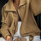 Cazadora bomber oversize Laura en antelina sintética