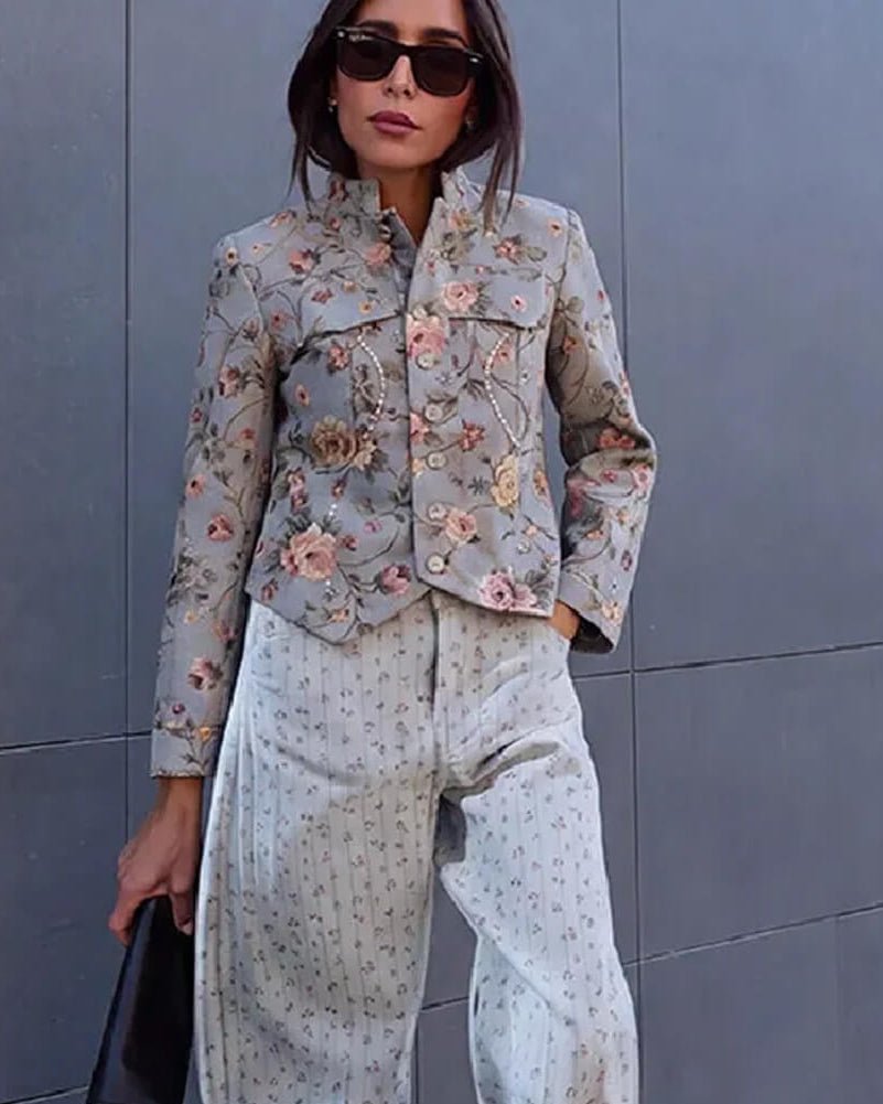 Laura Chaqueta Corta Vintage de Jacquard