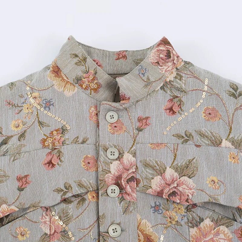 Laura Chaqueta Corta Vintage de Jacquard