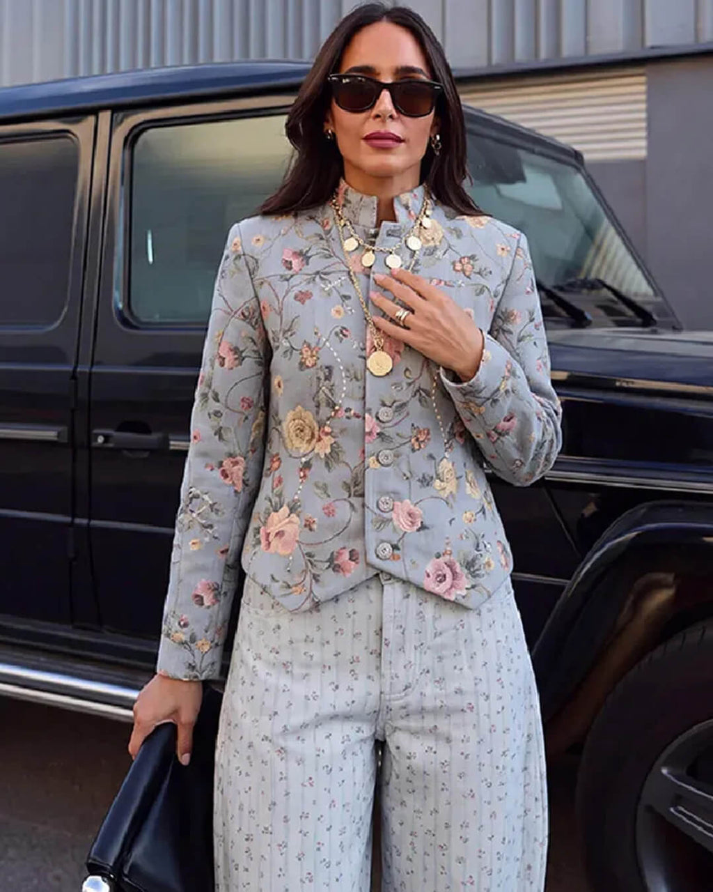 Laura Chaqueta Corta Vintage de Jacquard