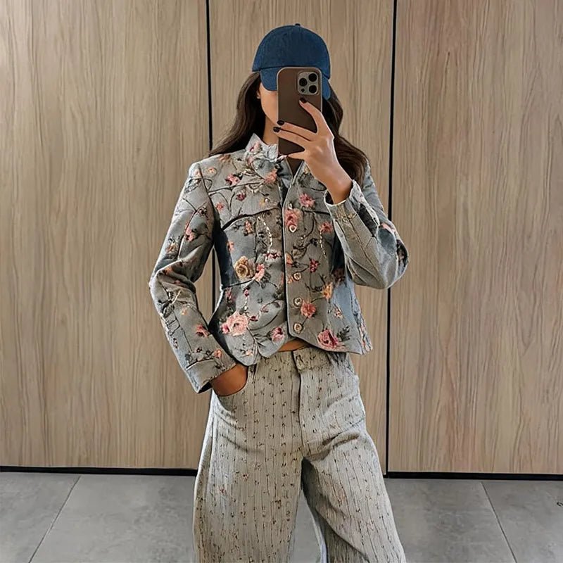 Laura Chaqueta Corta Vintage de Jacquard