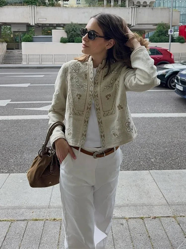 Layla Chaqueta Corta con Estampado Floral