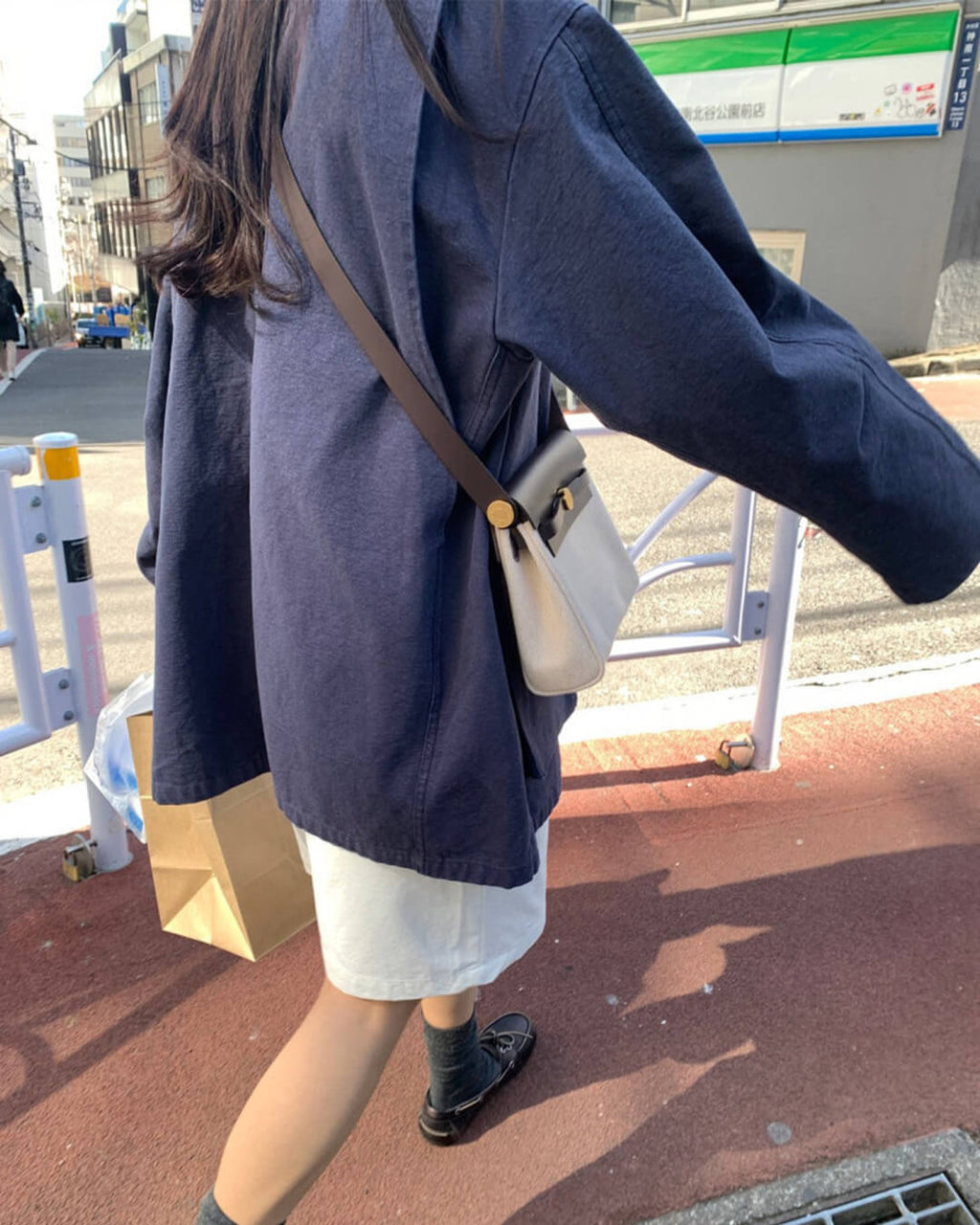Lena Chaqueta utilitaria con cuello en contraste