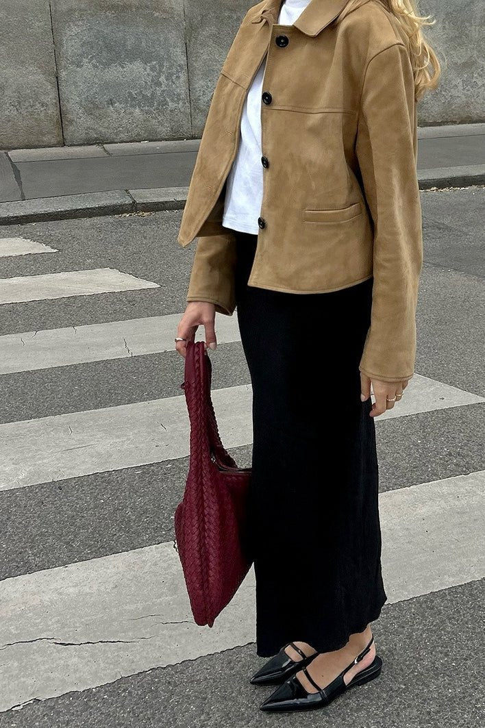Jane cazadora corta de ante sintético