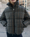 Chaqueta acolchada a cuadros Monica