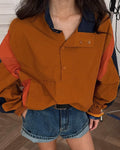 Nerea Chaqueta Corta Oversize con Bloques de Color
