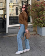 Chaqueta western Nicole de ante sintético con flecos